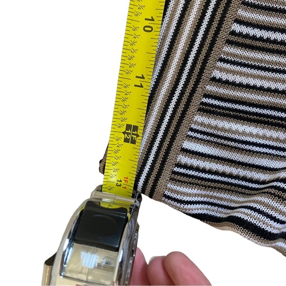 DIKTONS BARCELONA skater skirt pleats mini stripe white beige black knit size 6 - Picture 8 of 8